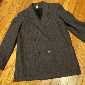 Vintage wool blazer in rainbow grey herringbone